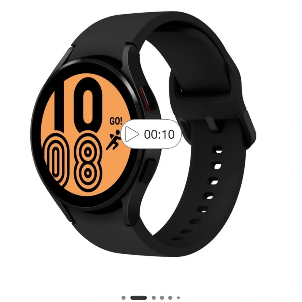 Samsung Galaxy Watch4 44mm LTE— Teal Silicone Band & black 2 Available
